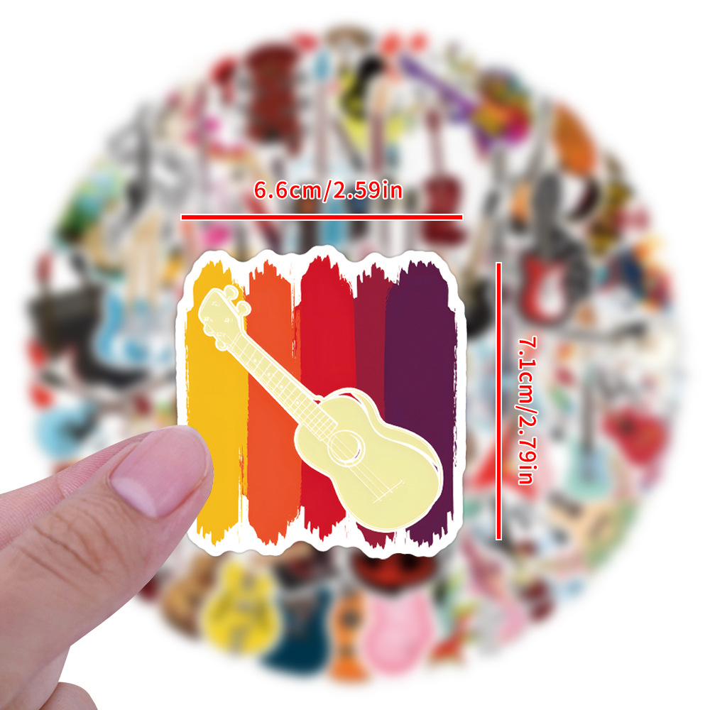 55/110PCS Guitar Stickers Crea - Musical Instrument Diy For Kids 评论和价格