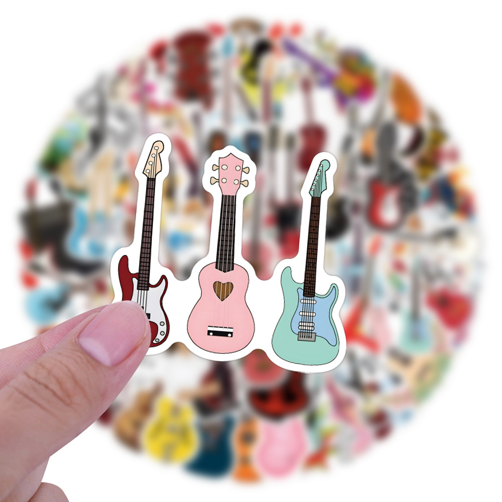 55/110PCS Guitar Stickers Crea - Musical Instrument Diy For Kids 评论和价格