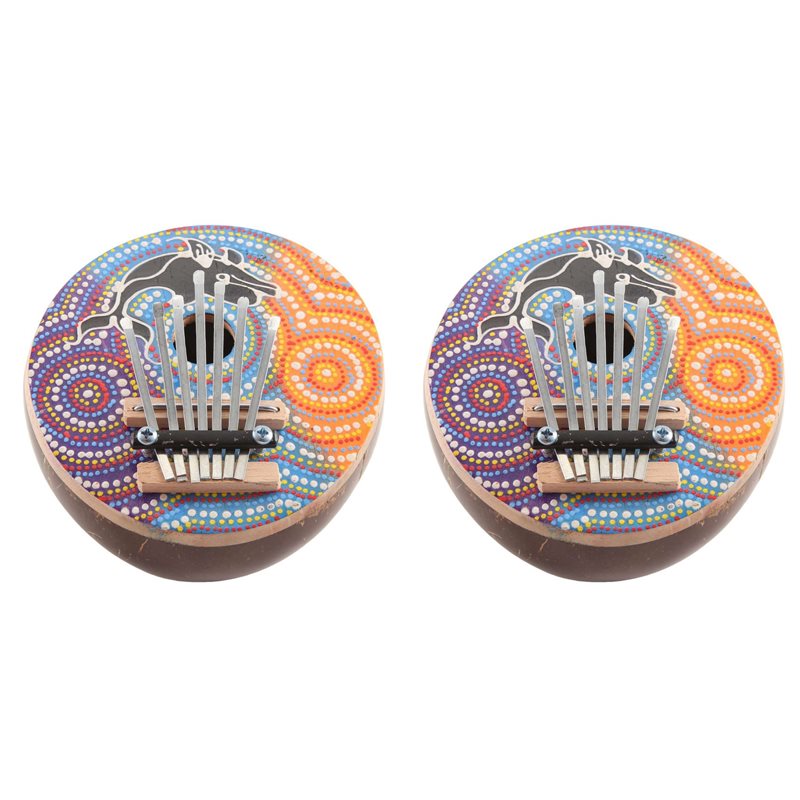 2X 7 Key Tuneable Coconut Shel - Musical Instrument Kalimba 评论和价格