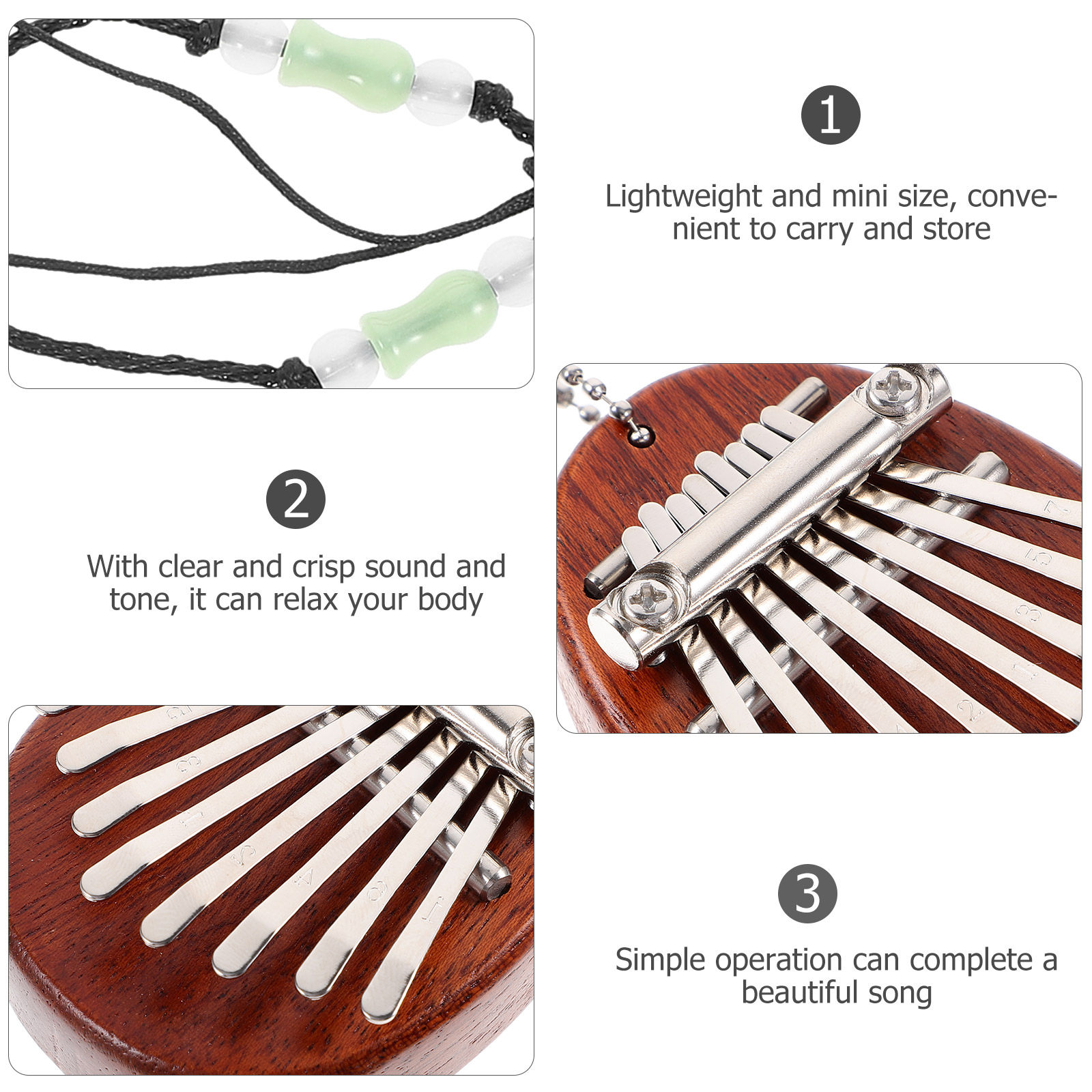1Set Kalimba Mini 8 Keys Thumb - Musical Instrument Kalimba 评论和价格