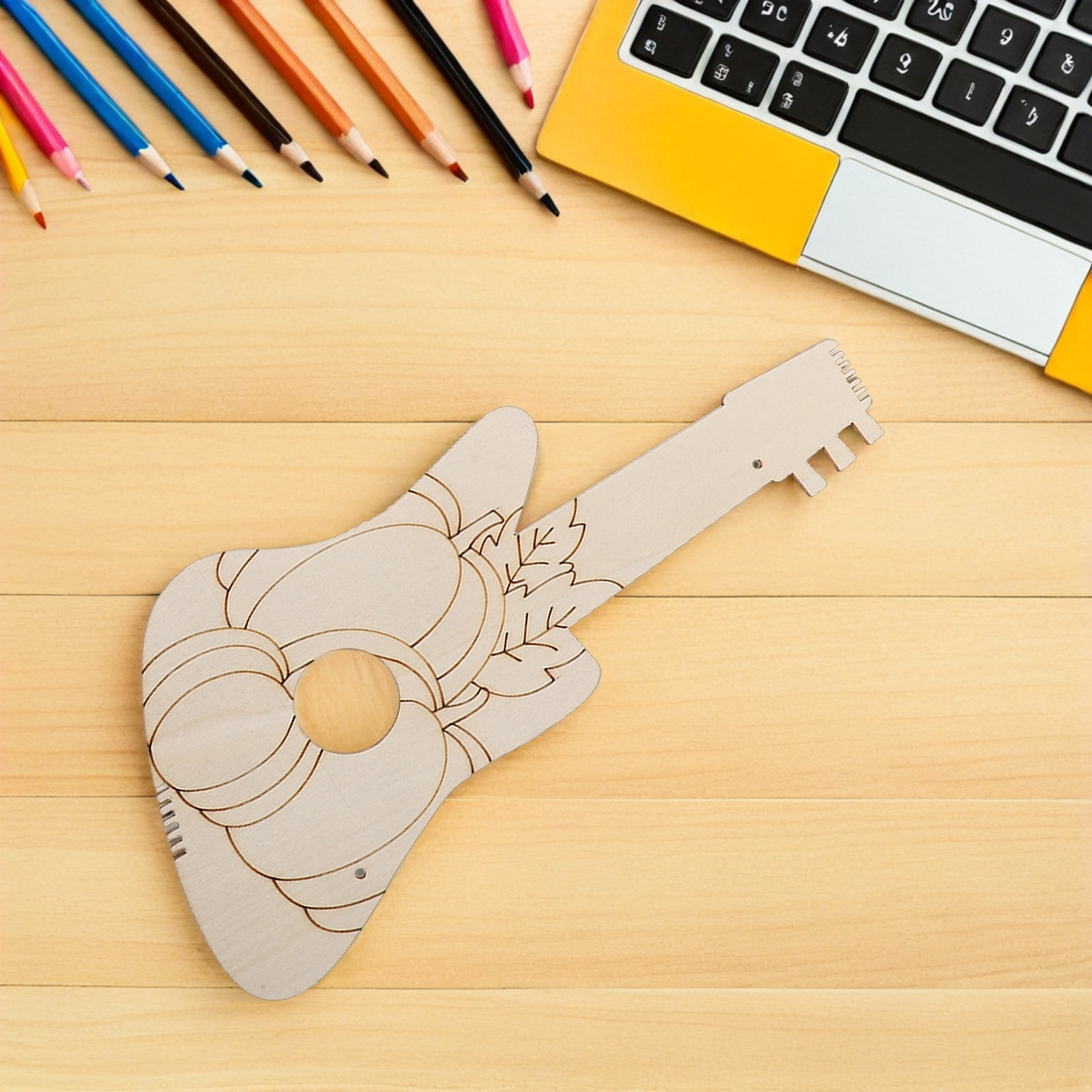 8Pcs Mini Wooden Guitar Cutout - Musical Instrument Diy For Kids 评论和价格