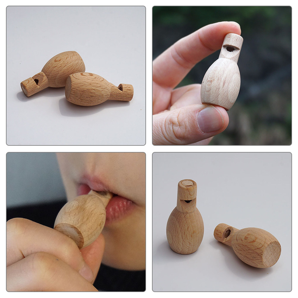 4Pcs Wooden Unfinished Whistle - Musical Instrument Diy For Kids 评论和价格